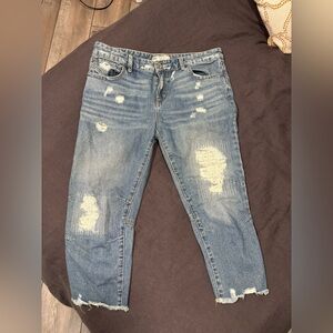 Free people cropped distressed jeans